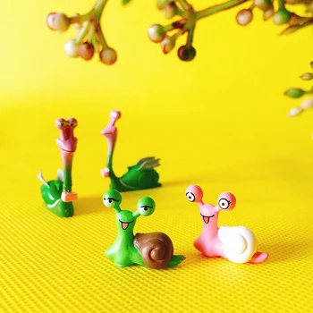 4Pcs/polž/doll house//miniature/lep, ljubek/vila vrt gnome/moss terarija dekor/bonsaj/figur/DIY dobav/torto pokrivalo