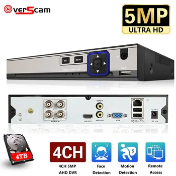 6in1 4ch*5MP AHD DVR Nadzora Varnosti CCTV Video Snemalnik DVR Hibridni DVR Za 1080P 720P Analogni AHD CVI TVI IP kamere