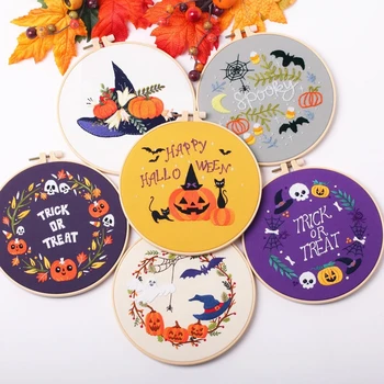 Halloween Vezenje Obrti DIY Kit Darilo, s Hoop in Materialov Enostavno Ročno Vezenje